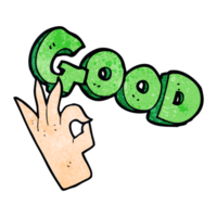 Cartoon gutes Symbol mit der Hand png