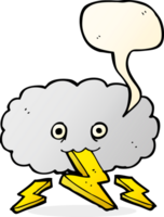 Cartoon-Gewitterwolke mit Sprechblase png