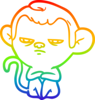 Regenbogen Gradient Linie Zeichnung von ein Karikatur Affe png