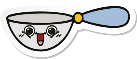 sticker of a cute cartoon measuring spoon png