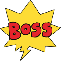 Karikatur Wort Boss mit Rede Blase png
