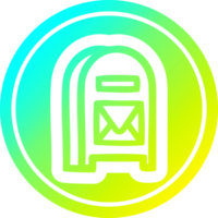 Mail Box kreisförmig Symbol mit cool Gradient Fertig png