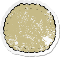 distressed sticker of a cartoon biscuit png