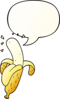 dibujos animados plátano con habla burbuja en suave degradado estilo png