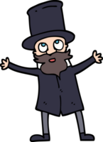 hand drawn doodle style cartoon victorian man png