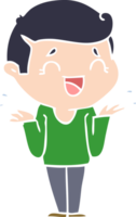 flat color style cartoon laughing confused man png