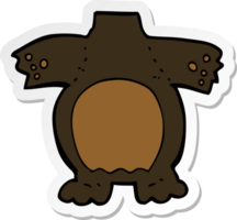 sticker of a cartoon black bear body png