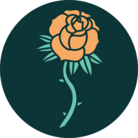 iconic tattoo style image of a rose png