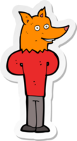 autocollant d'un homme renard de dessin animé png