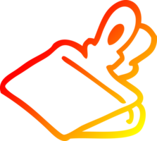 warm gradient line drawing of a cartoon paper clip png