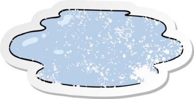 distressed sticker of a cartoon puddle of water png