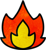 retro Grunge Textur Karikatur von ein Feuer png