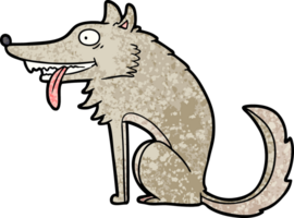 lobo de desenho animado com fome png