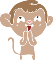 singe de dessin animé de style plat couleur fou png