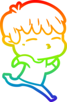 arco Iris gradiente linha desenhando do uma desenho animado curioso Garoto png