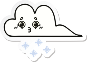 sticker of a cute cartoon snow cloud png