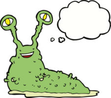 cartoon slug with thought bubble png