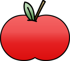 pente ombragé dessin animé de une rouge Pomme png