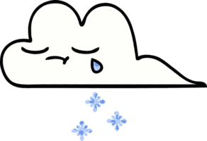 comic book style cartoon of a snow cloud png