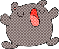 comic book style quirky cartoon singing bear png