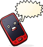 tekenfilm mobiel telefoon met toespraak bubbel png