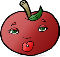 Cartoon Apfel mit Gesicht png