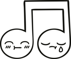 line drawing cartoon of a musical note png