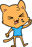 gato de desenho animado assobiando png