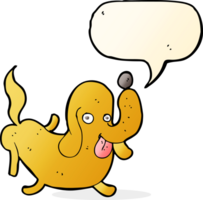 cartoon dog sticking out tongue with speech bubble png