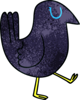 hand drawn quirky cartoon crow png