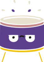 flat color retro cartoon of a drum png