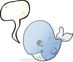 hand drawn speech bubble cartoon happy whale png