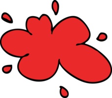 cartoon doodle of a red splat of paint png