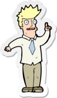 sticker of a cartoon man with idea png