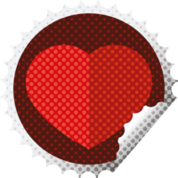 cœur symbole graphique illustration rond autocollant timbre png