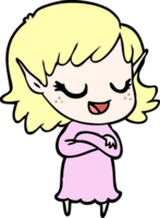 happy cartoon elf girl png