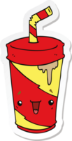 sticker of a cute cartoon soda png