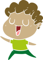 laughing flat color style cartoon man png