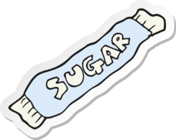 sticker of a cartoon packet of sugar png