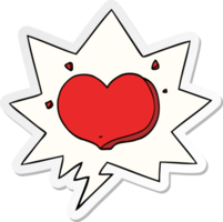 tecknad serie kärlek hjärta med Tal bubbla klistermärke png