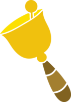 flat color retro cartoon of a ringing bell png