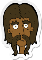 sticker of a cartoon man with long mustache png