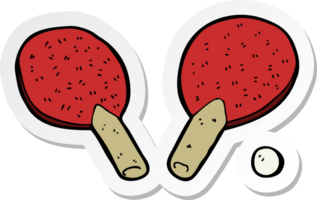 sticker of a cartoon table tennis bats png