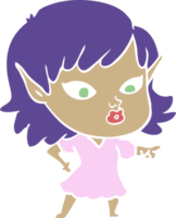 pretty flat color style cartoon elf girl png