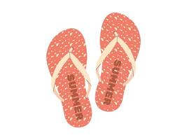 Comfortable beach pairs of shoes. Summer bright flip flops illustration vector