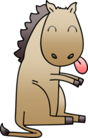 gradient shaded quirky cartoon horse png