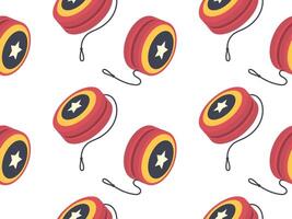 Yo Yo seamless pattern. Endless background of children toy vector