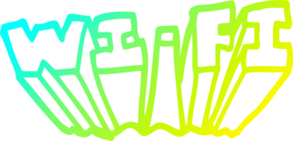 cold gradient line drawing of a cartoon wi fi png