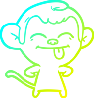 frio gradiente linha desenhando do uma engraçado desenho animado macaco png