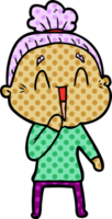 cartoon happy old lady png